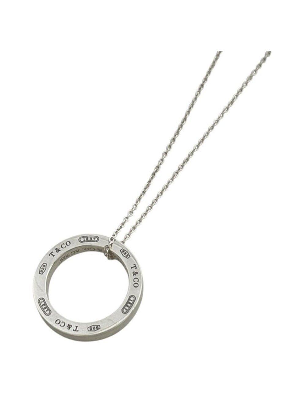 Tiffany & Co 1837 Circle Necklace Medium 925 Sterling Silver